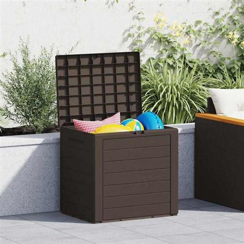 vidaXL Boîte de stockage de jardin Marron 58,5x46x55 cm Polypropylène