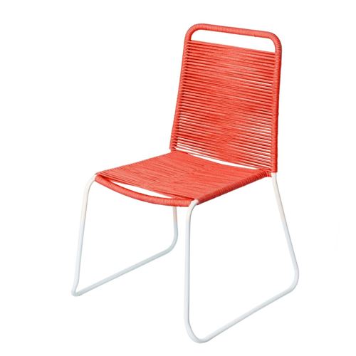 Chaise de jardin Antea 57 x 61 x 90 cm Rouge Corde et blanc