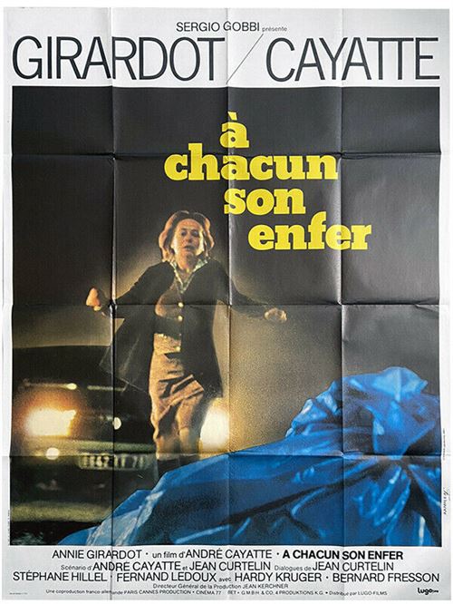 Affiche de Cinéma Originale - à chacun son enfer - 1977 - André Cayatte, Annie Girardot, - 116x158cm