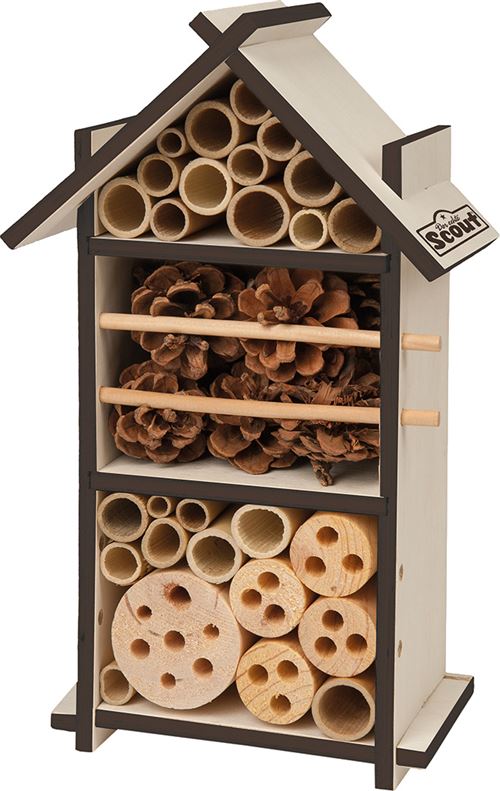 Happy People insecte hôtel Scout 16 x 28 cm bois naturel/brun