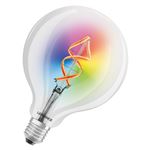 LEDVANCE Lampe LED intelligente avec Wifi - E27 - couleurs RVB changeantes - forme de globe - filament coloré comme lumière d'ambiance - remplacement des ampoules de 60 W - contrôlable avec Alexa - Google}