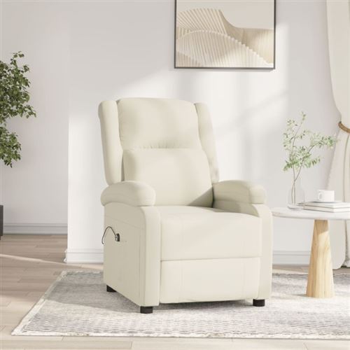 Vidaxl Fauteuil Inclinable Électrique Crème Velours - Image 3