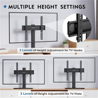 Support TV Mural Universel Fixation Orientable pour Téléviseur 32-55 Pouces, Support Mural TV Pivotant ±90° VESA Max de 400x400mm jusqu'à 31,8 kg