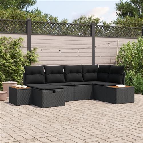 Vidaxl Noir Ensemble De Canapé De Jardin Polyrotin - Image 2