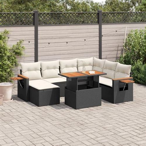 Non Communiqué Noir Vidaxl Salon De Jardin Avec Coussins 8 Pcs, Canapés De Terrasse, Ensemble De Meubles De Patio, Mobilier D'extérieur, 3273632