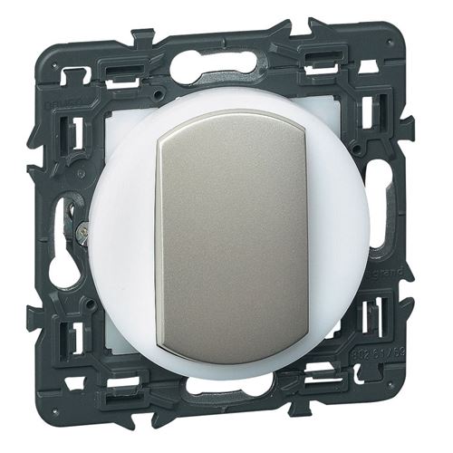 Legrand Titane - Interrupteur Va Et Vient 10A Couronne Lumineuse Céliane - Titanium