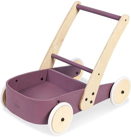 Pinolino FIETE Chariot de marche bois massif hêtre laqué violet et clair