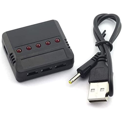 Chargeur de Lithium 5 en 1 USB Universel Pour Hubsan H107D, Syma X5C, Hélicoptère RC, Quadcopter Protection contre la surcharge, Noir, Plastique