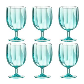 Lot de 6 Verres à Vin Réutilisable "Plastique" 31cl Bleu - 1