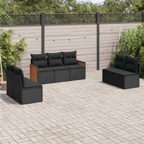 Non Communiqué Noir Salon De Jardin Modulable Vidaxl Resine Tressee 7 Pieces X 59 X 69 7 Personnes