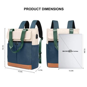 Sac à Dos Homme Grande Capacité Bleu - Nylon - Imperméable - Poches Multiples - Neuf Avec étiquettes