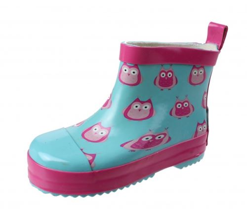 Playshoes bottes courtes hiboux bleu / rose taille 19