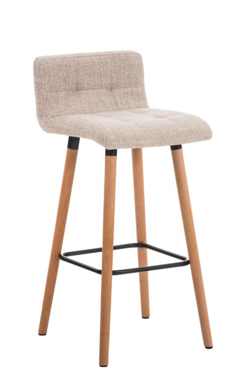 CLP Tabouret de bar Lincoln rev&ecirc;tement tissu , Cr&egrave;me