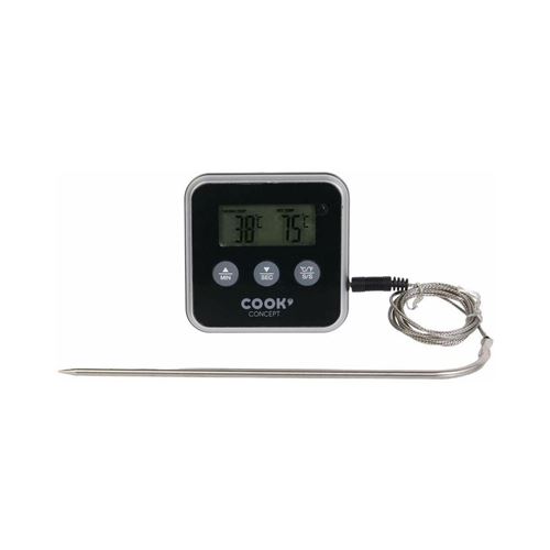 Cook Concept - Thermomètre à sonde et minuteur électronique Noir