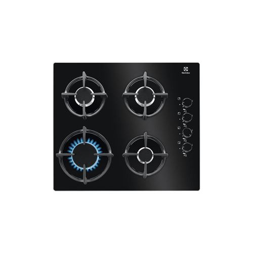 Electrolux KGG6407K - Table de cuisson au gaz - 4 plaques de cuisson - Niche - largeur : 55 cm - profondeur : 47 cm - noir