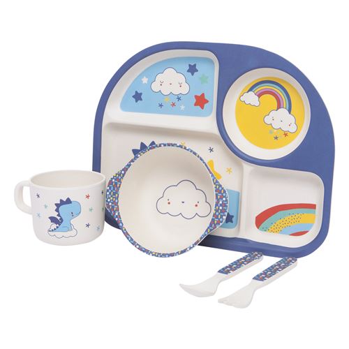 Set Assiette Repas Bébé Bambou Bleu Tuc Tuc Colección Enjoy & Dreams Bleu