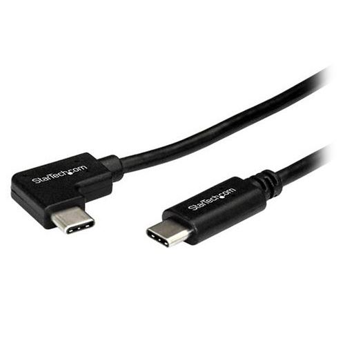 StarTech.com Câble USB-C coudé à angle droit de 1 m - Cordon USB-C vers USB-C à 90 ° - Câble de charge USB Type-C - M/M - USB 2.0 - Câble USB - USB-C (M) droit pour USB-C (M) angle droit - USB 2.0 - 1 m - noir - pour P/N: DKT30CHD