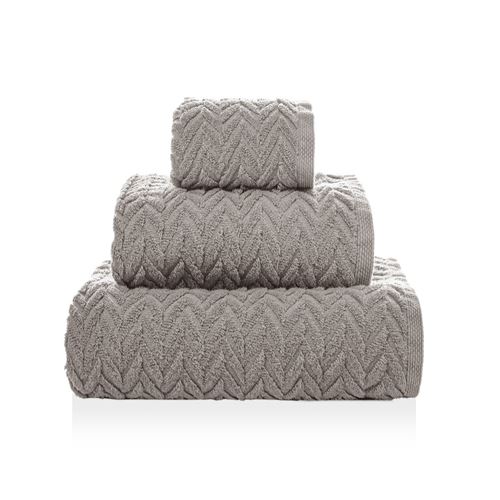 Serviette Chevron coton Taupe 70x140cm Best Interior