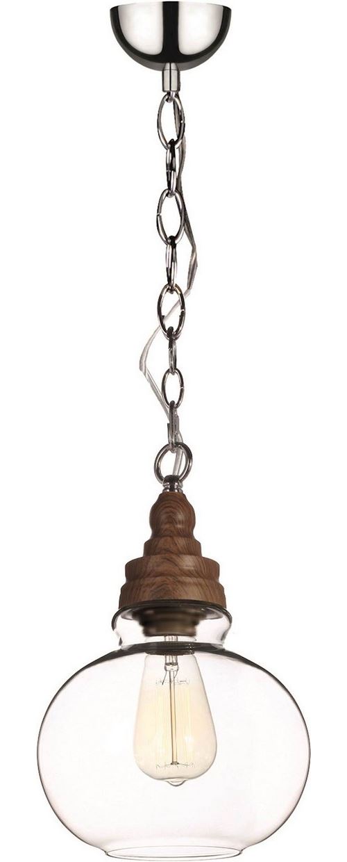 Paris Prix - Lampe Suspension Industriel Rond edvin 20cm Transparent