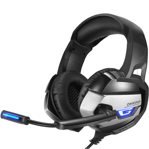 ONIKUMA K5 Casque gaming pour PS4 XBOX ONE Smartphone Gris