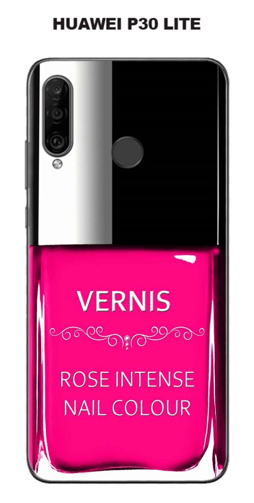 Coque Huawei P30 Lite design Vernis Rose Intense