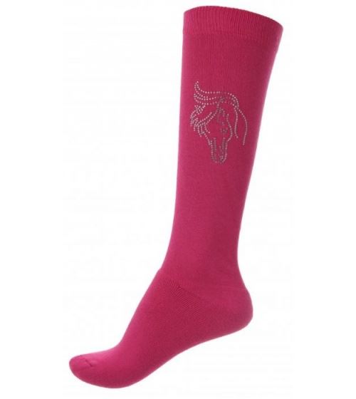 chaussettes d'équitation rose junior/unisexe taille 35-38