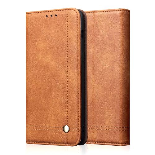 Etui en PU peau de cheval fou auto-absorbée avec support marron pour votre Huawei Honor 9X/9X Pro