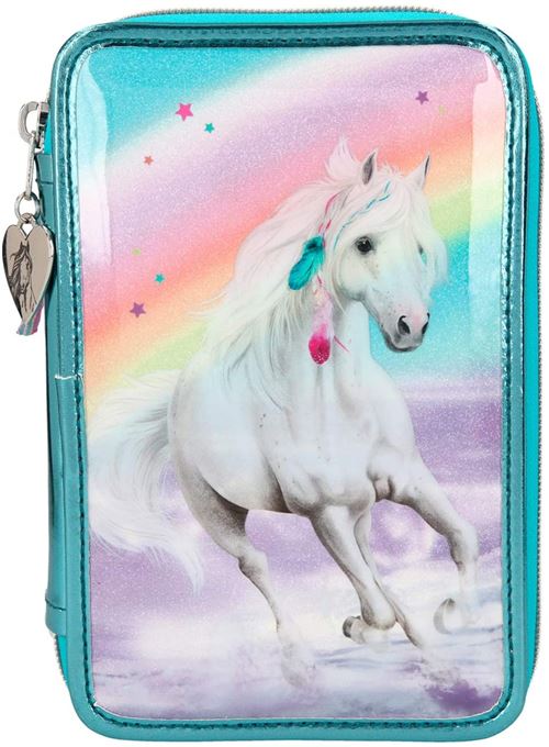 Miss Melody pochette Regenboogfilles 20 cm polyester turquoise