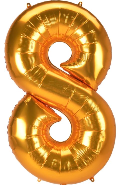 Amscan ballon d'aluminium 8 junior 78 x 134 cm or