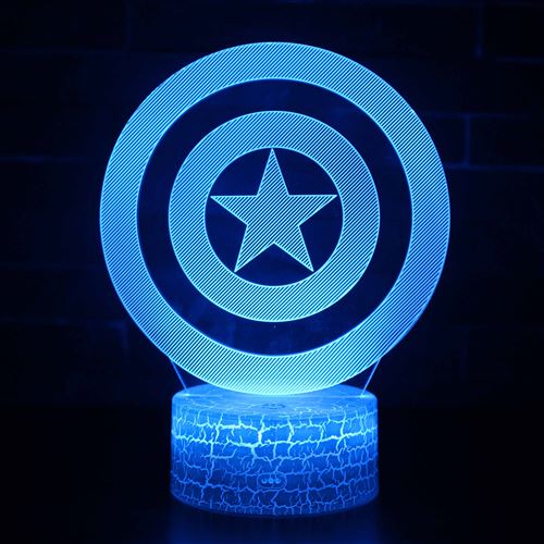 Lampe 3D Tactile Veilleuses Enfant 7 Couleurs avec Telecommande - Avengers #220
