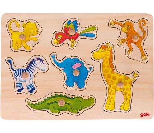 Goki forme en bois Puzzle Safari 30 x 21 cm 8 pièces
