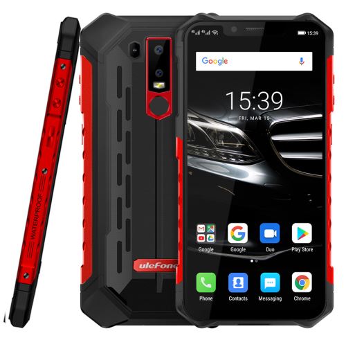 Ulefone Armor 6E 4G Phablet 6.2 pouces Android 9.0 4 Go RAM 64 Go ROM empreinte digitale 5000mAh Rouge EU
