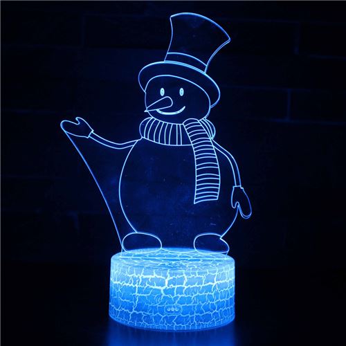 Lampe 3D Tactile Veilleuses Enfant 7 Couleurs avec Telecommande - Noël #648