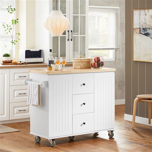 Desserte Roulant Buffet Meuble de Rangement Cuisine,SoBuy FKW96-WN