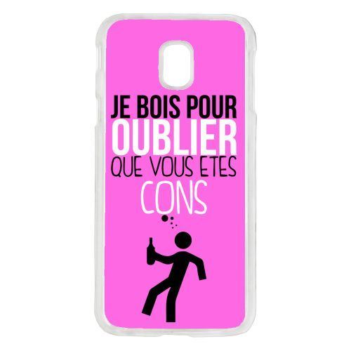 Coque je bois pour oublier que vous etes con 9 compatible galaxy j7 2017 transparent