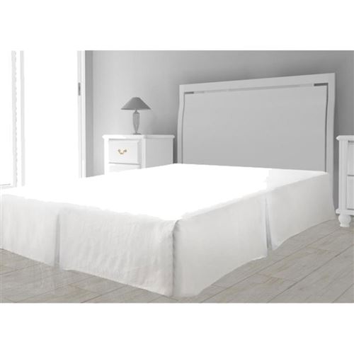 Cache sommier microfibre 140 x 190 cm - Blanc
