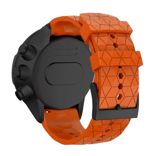 Bracelet de montre Compatible avec Suunto 9/Baro 24mm, Gel de silice - Orange