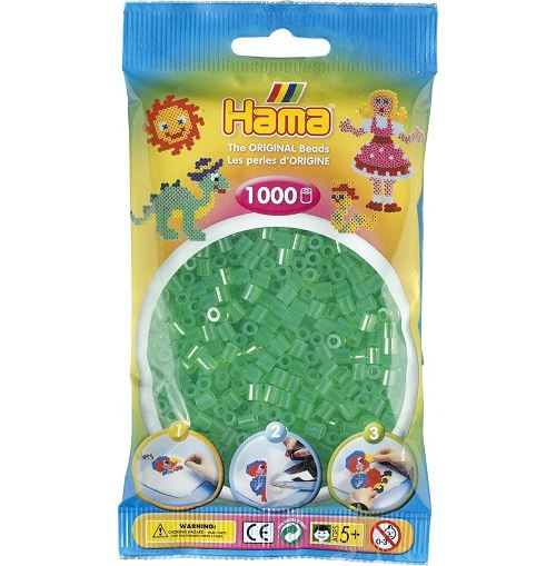 1 000 perles standard (Ø5 mm)- vert transparent