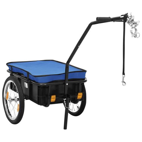 vidaXL Remorque de bicyclette/chariot à main 155x61x83 cm Acier Bleu