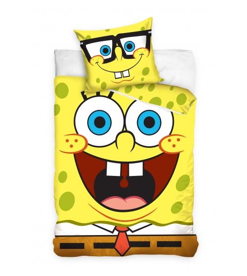 Carbotex housse de couette Bob l'éponge jaune 140 x 200 cm