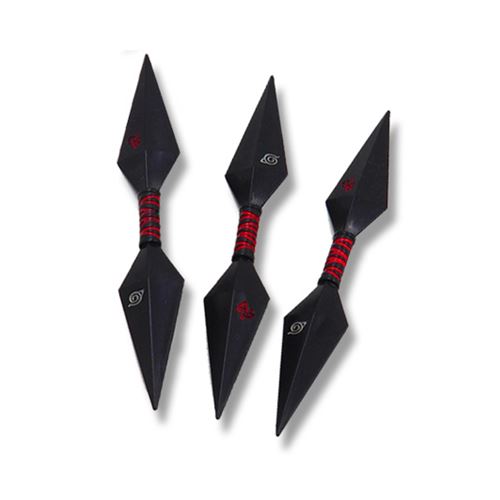 Set de 3 pièces lancer fléchettes Kunai couteaux Naruto Shippuden Noir