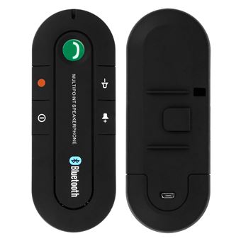 Kit Main Libre Bluetooth Pour Voiture – Haut-parleur Intégré Au Pare-soleil – Pour Smartphone – Noir