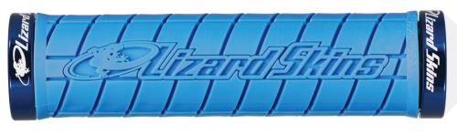Lizard Skins poignées Logo Lock-On 130 mm bleu 2 pièces