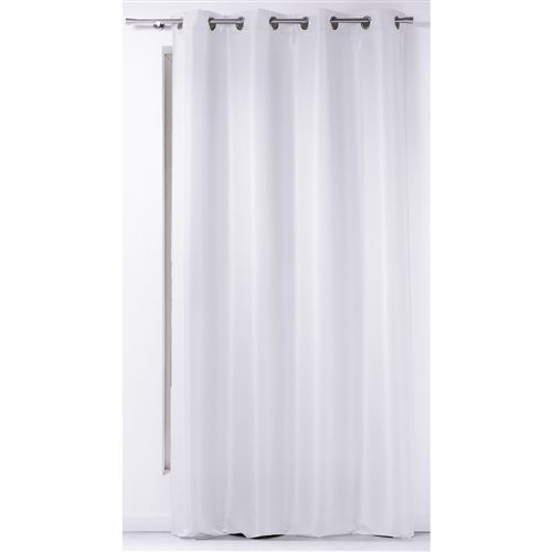 Rideau a oeillets 140 x 260 cm polyester uni punchy Blanc