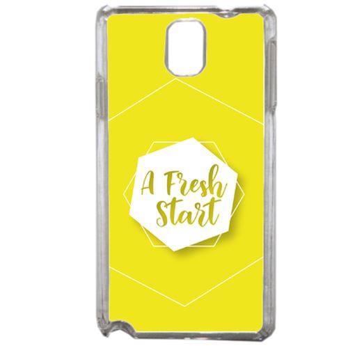 Coque A Fresh Start Fond Jaune Compatible Samsung Galaxy Note3 Transparent