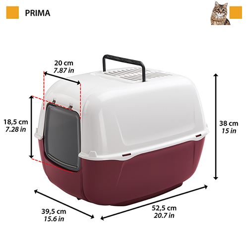 Litiere Fermee Pour Chats Prima Avec 2 Filtres A Charbon Anti Odeur Inclus Porte Foncee Et Poignee Hygiene Et Sante Pour Chat Achat Prix Fnac