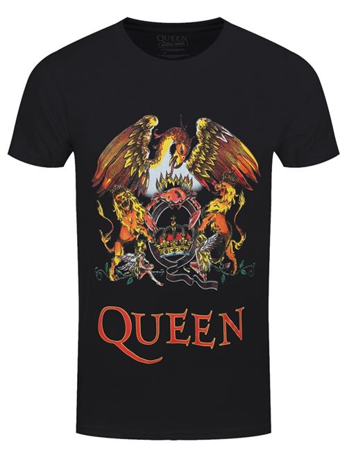 Queen T-Shirt Classic Crest Homme Noir - Taille XXL