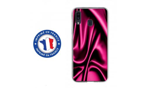 Coque souple pour Samsung Galaxy A20 avec impression Motifs soie drapée rose