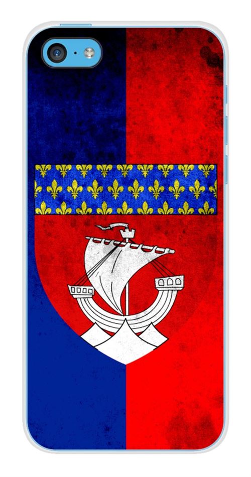 Coque en silicone imprimée compatible Apple iPhone 5C Drapeau Paris