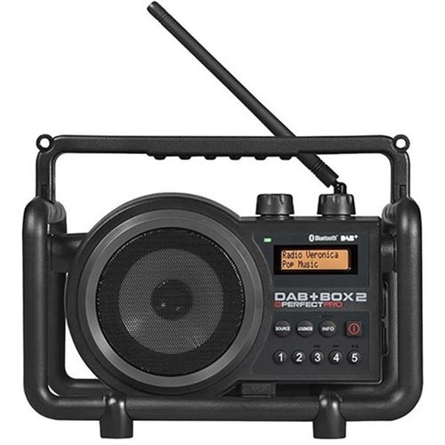 Perfectpro radio de chantier dab+ perfectpro dbox2 aux, bluetooth protégé contre les projections d'eau, étanche à la poussière, rés